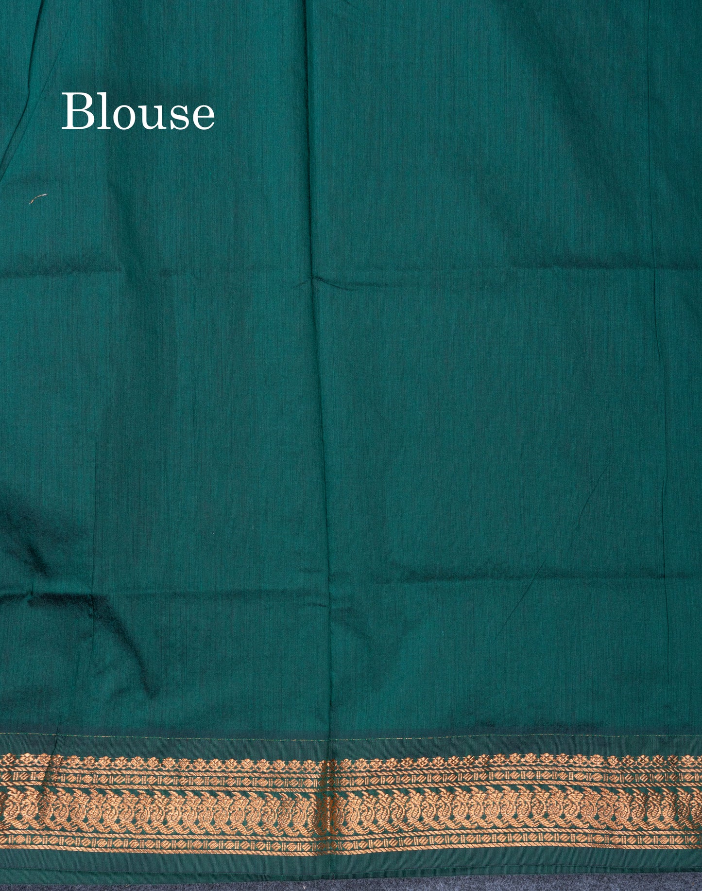 Dark Maroon Kalyani Cotton Saree With Contrast Bottle Green Blouse