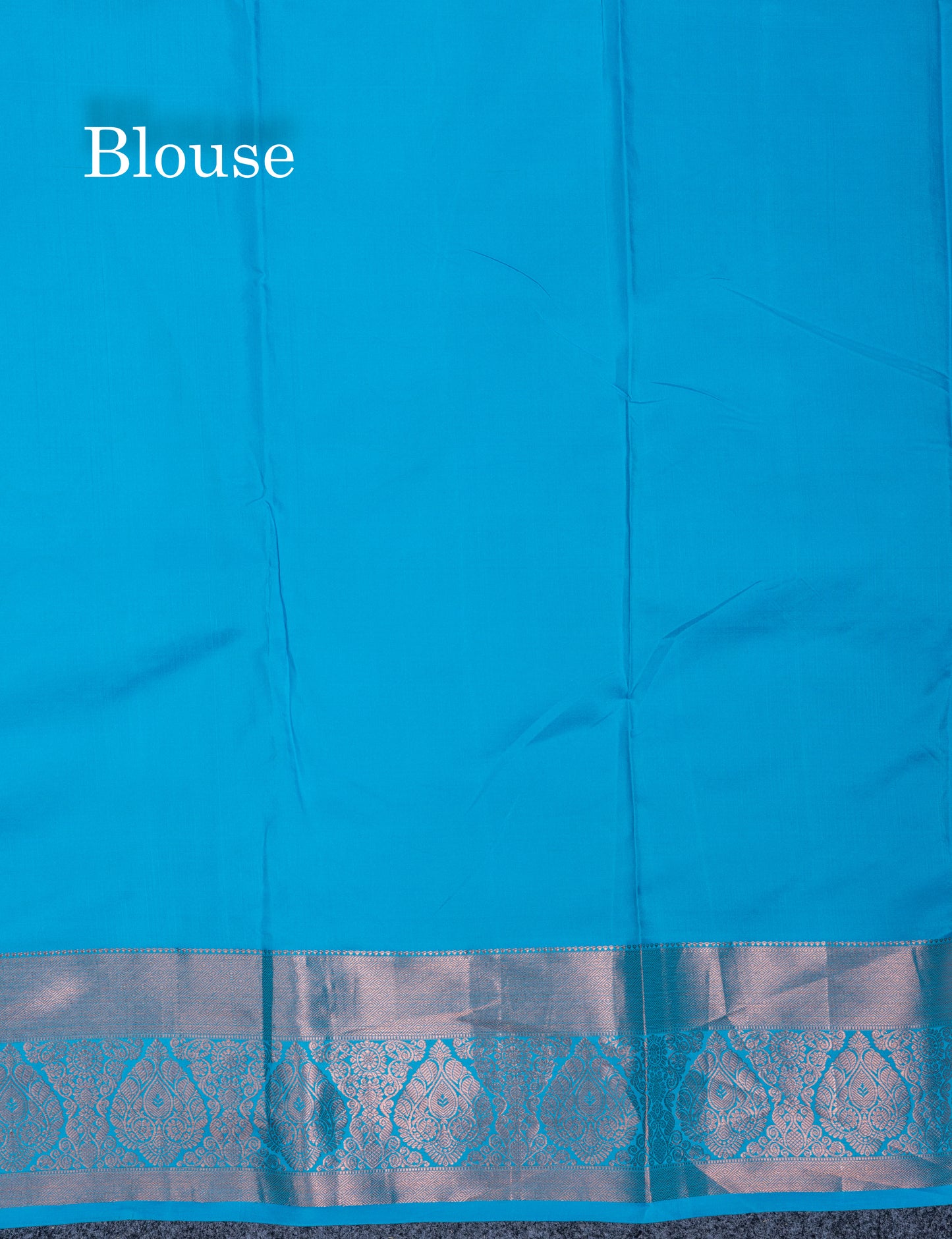 Saffire Green Bridal Pure Mix Kanjivaram Silk Saree With Contrast Sky Blue Border