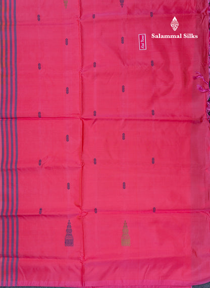 Brown Banana Pinth Saree (Vaazhainaar Pattu) With Contrast Pink Blouse