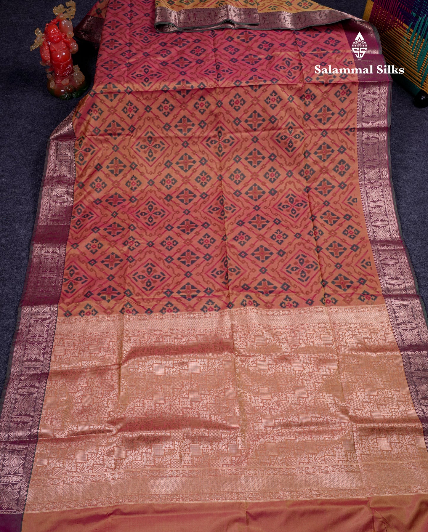 Beautiful Light Pink Semi Soft Silk Saree With Contrast Purple Fancy Border