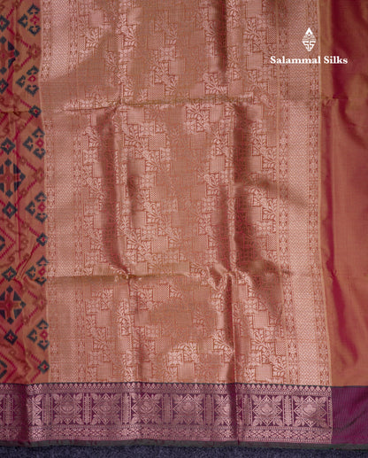 Beautiful Light Pink Semi Soft Silk Saree With Contrast Purple Fancy Border