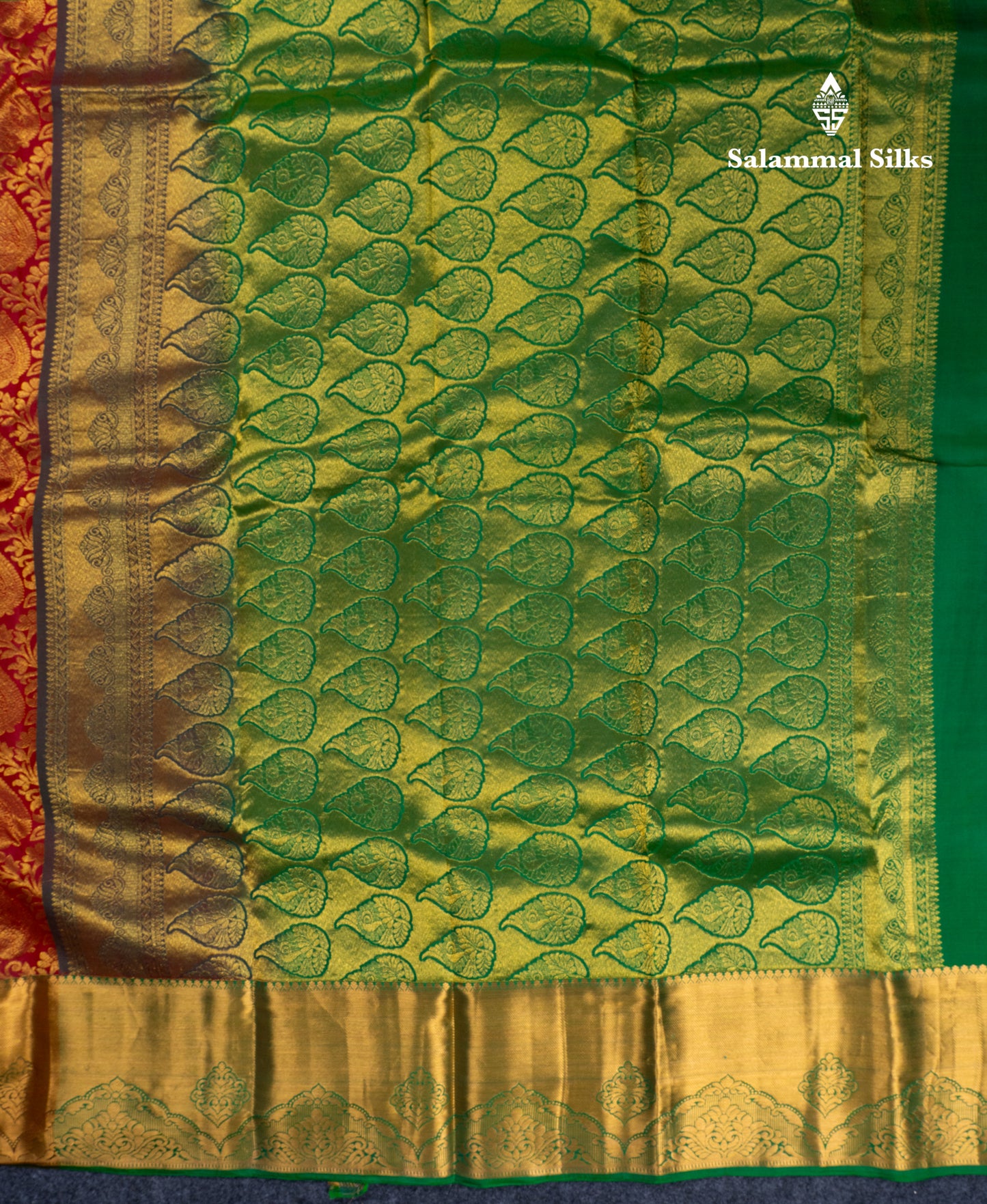 Maroon Bridal Pure Kanjivaram Silk Saree With Contrast Green Blouse