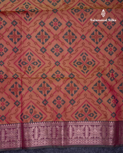 Beautiful Light Pink Semi Soft Silk Saree With Contrast Purple Fancy Border