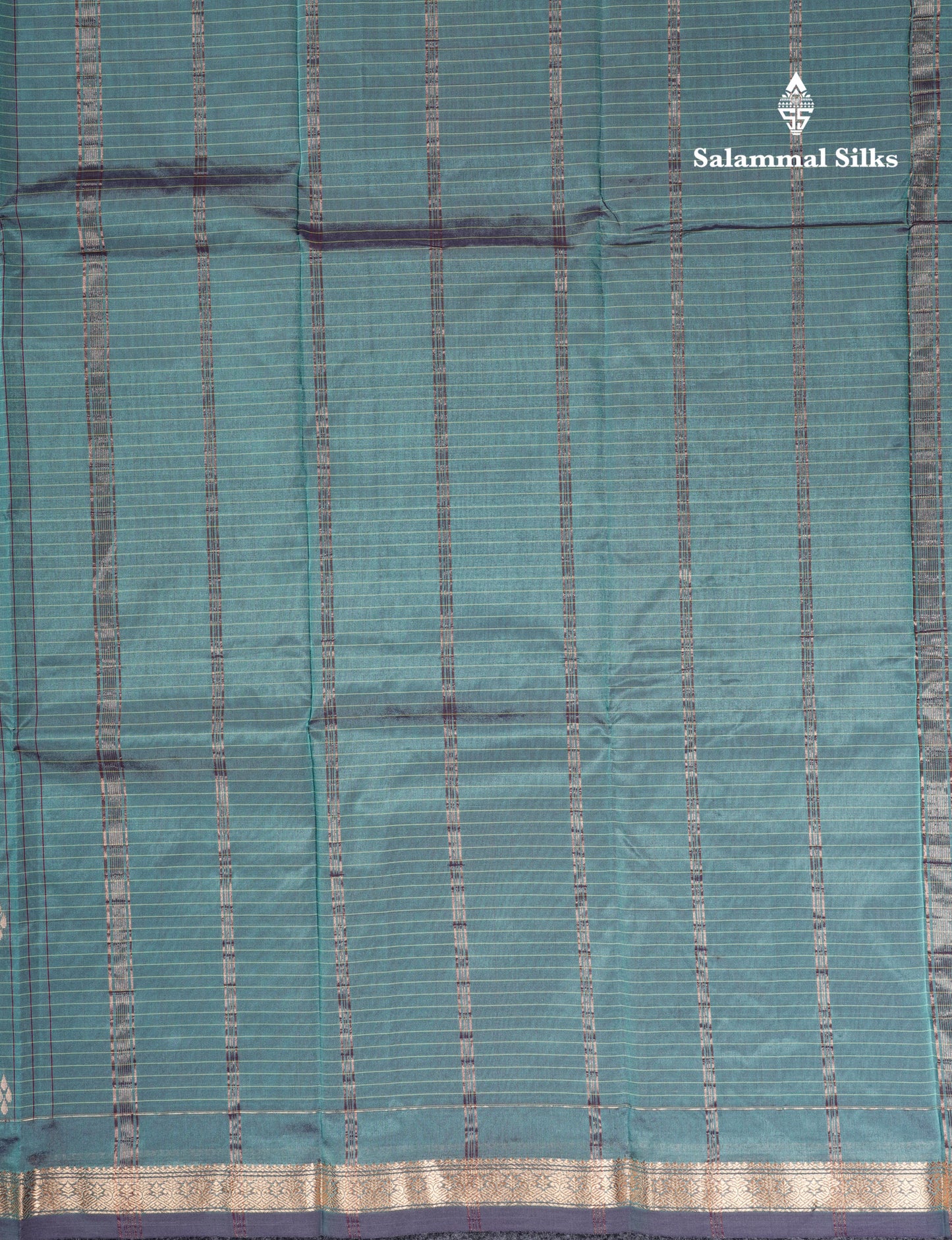 Mustard Yellow Checks With Butta Light Weight Semi Silk Saree With Small Border