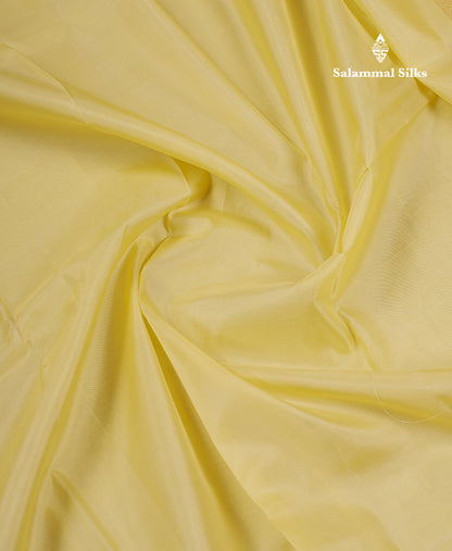 Beautiful Light Yellow Pure Kanjivaram Silk Saree With Traditional Pallaku Border