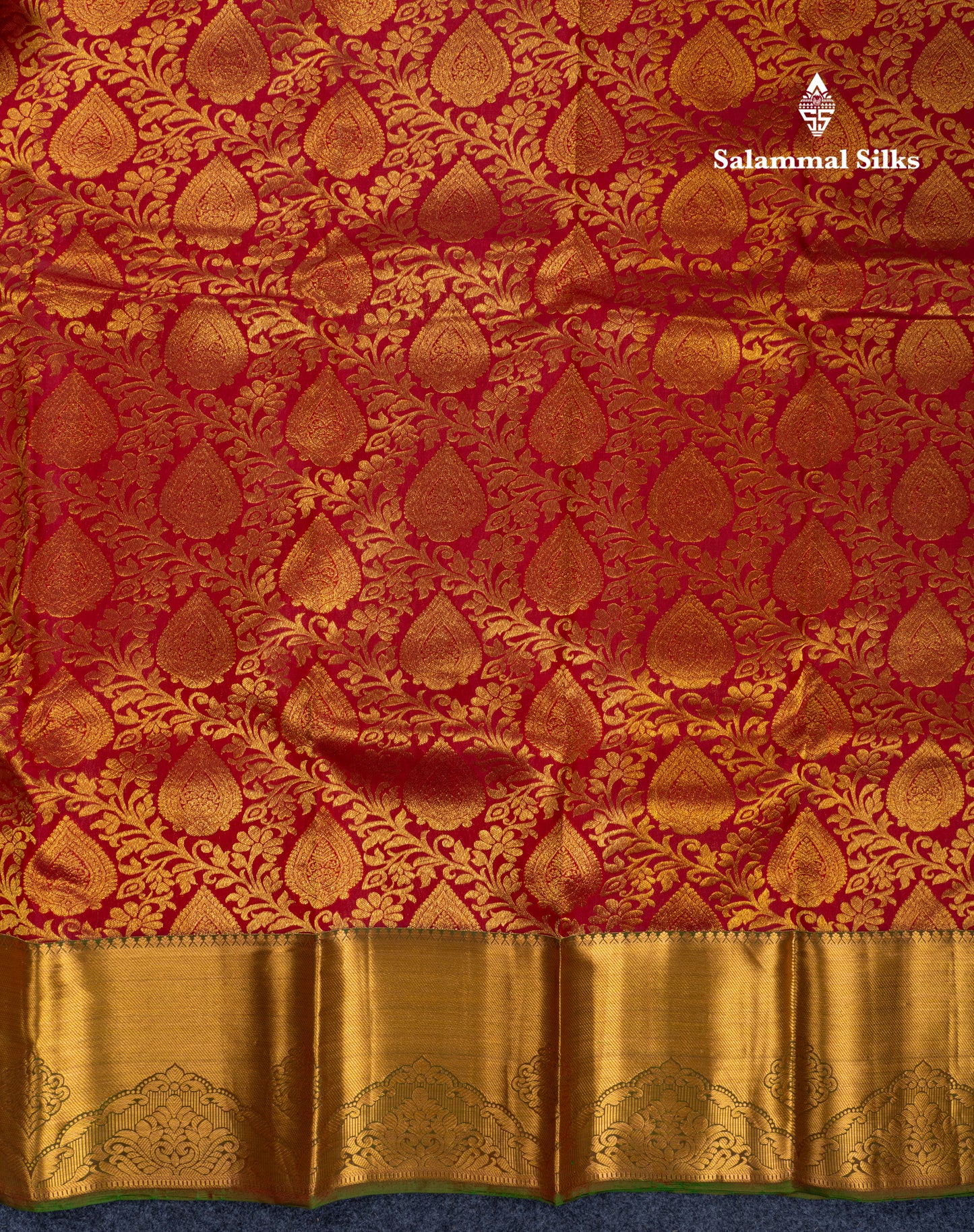 Maroon Bridal Pure Kanjivaram Silk Saree With Contrast Green Blouse