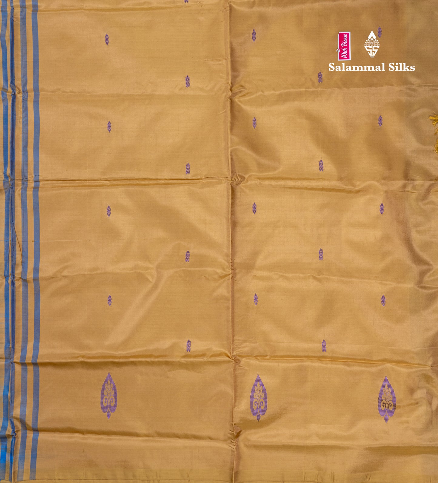 Blue Banana Pinth Saree (Vaazhainaar Pattu) With Contrast Dark Sandal Blouse