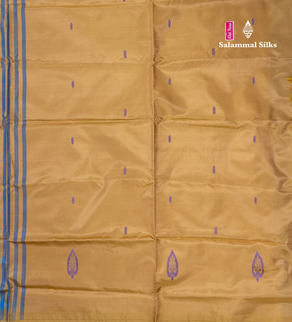 Blue Banana Pinth Saree (Vaazhainaar Pattu) With Contrast Dark Sandal Blouse