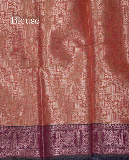 Beautiful Light Pink Semi Soft Silk Saree With Contrast Purple Fancy Border