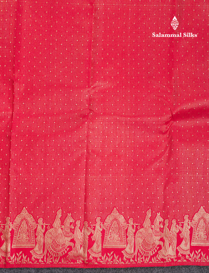 Chilly Red Pure Kanjivaram Silk Saree With Traditional Pallaku Border