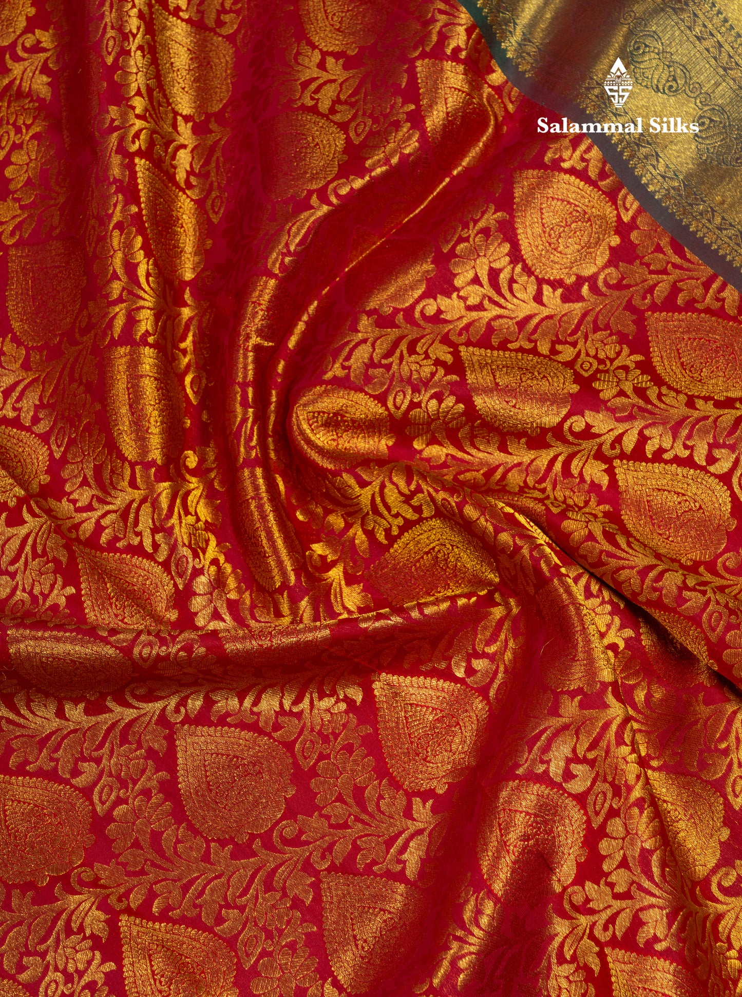 Maroon Bridal Pure Kanjivaram Silk Saree With Contrast Green Blouse