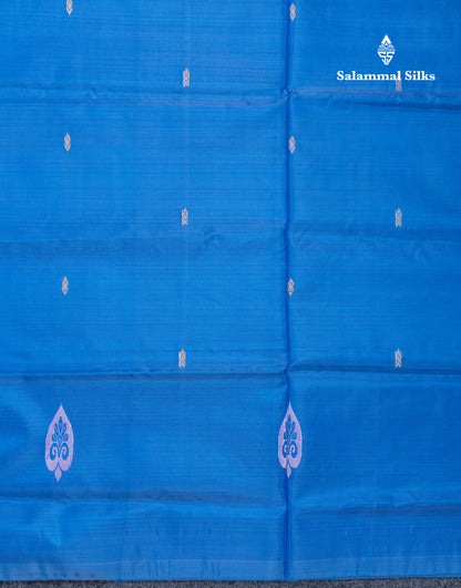 Blue Banana Pinth Saree (Vaazhainaar Pattu) With Contrast Dark Sandal Blouse