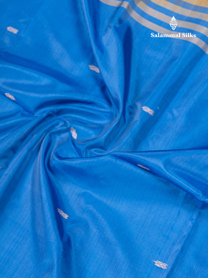 Blue Banana Pinth Saree (Vaazhainaar Pattu) With Contrast Dark Sandal Blouse