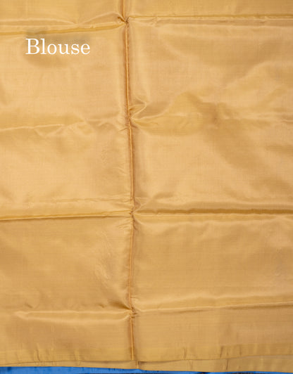 Blue Banana Pinth Saree (Vaazhainaar Pattu) With Contrast Dark Sandal Blouse