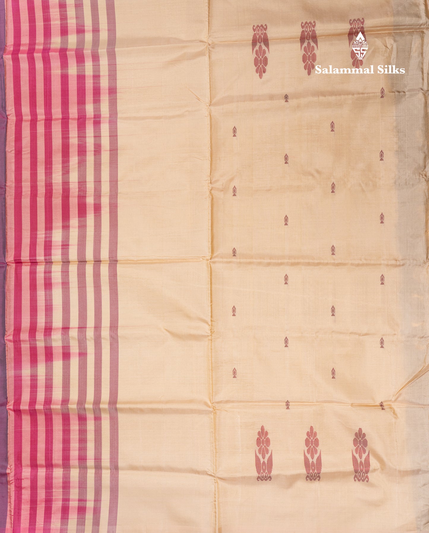Magenta Banana Pinth Saree (Vaazhainaar Pattu) With Contrast Sandal Blouse