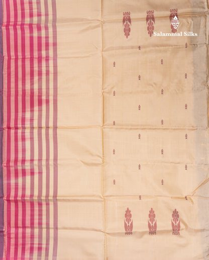 Magenta Banana Pinth Saree (Vaazhainaar Pattu) With Contrast Sandal Blouse