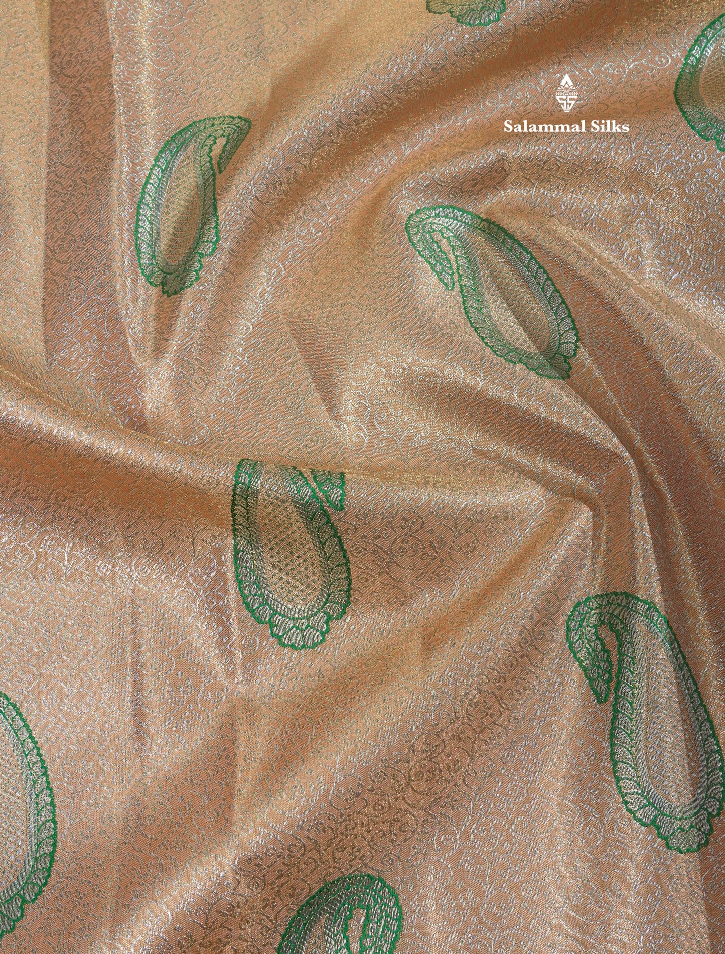 Light Green Tissue Bridal Semi Silk Saree With Contrast Magenta Border