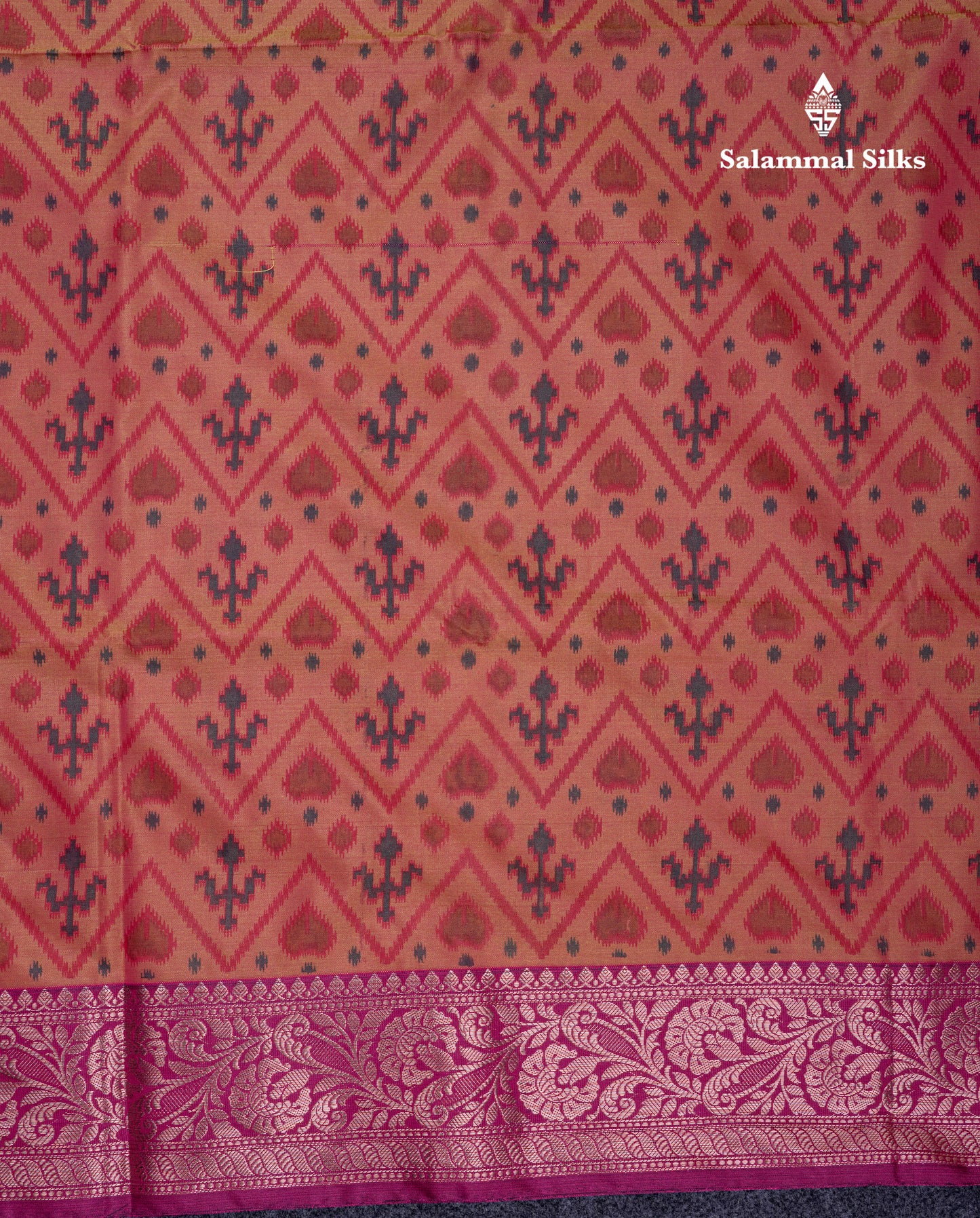 Beautiful Light Orange Semi Soft Silk Saree With Contrast Pink Fancy Border