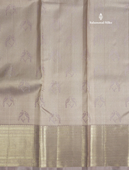 Beautiful Light Lavender Pure Kanjivaram Silk Saree With Self Border