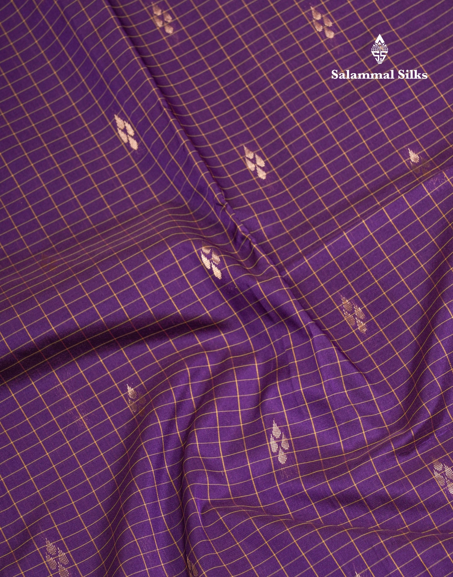 Mustard Yellow Checks With Butta Light Weight Semi Silk Saree With Small Border