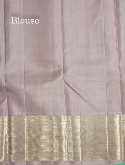 Beautiful Light Lavender Pure Kanjivaram Silk Saree With Self Border