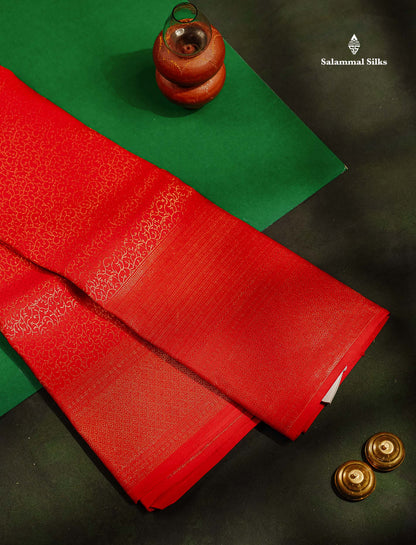 Beautiful Redish Maroon Pure Kanjivaram Silk Saree With Traditional Evening Morning Border