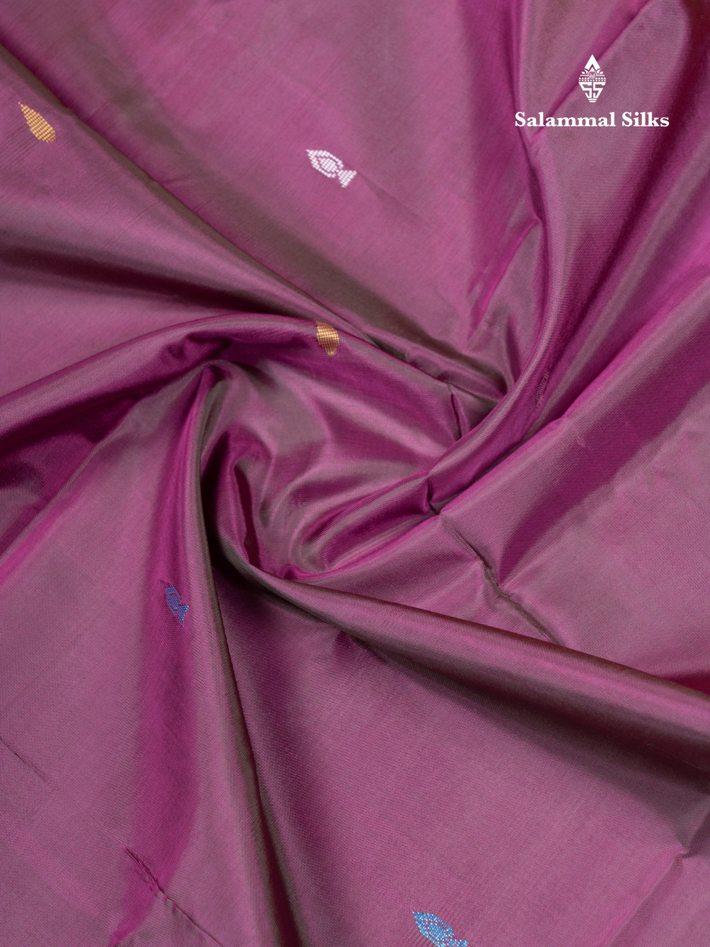 Magenta Banana Pinth Saree (Vaazhainaar Pattu) With Contrast Yellow Blouse