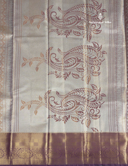 Light Pink Tissue Bridal Semi Silk Saree With Contrast Magenta Border