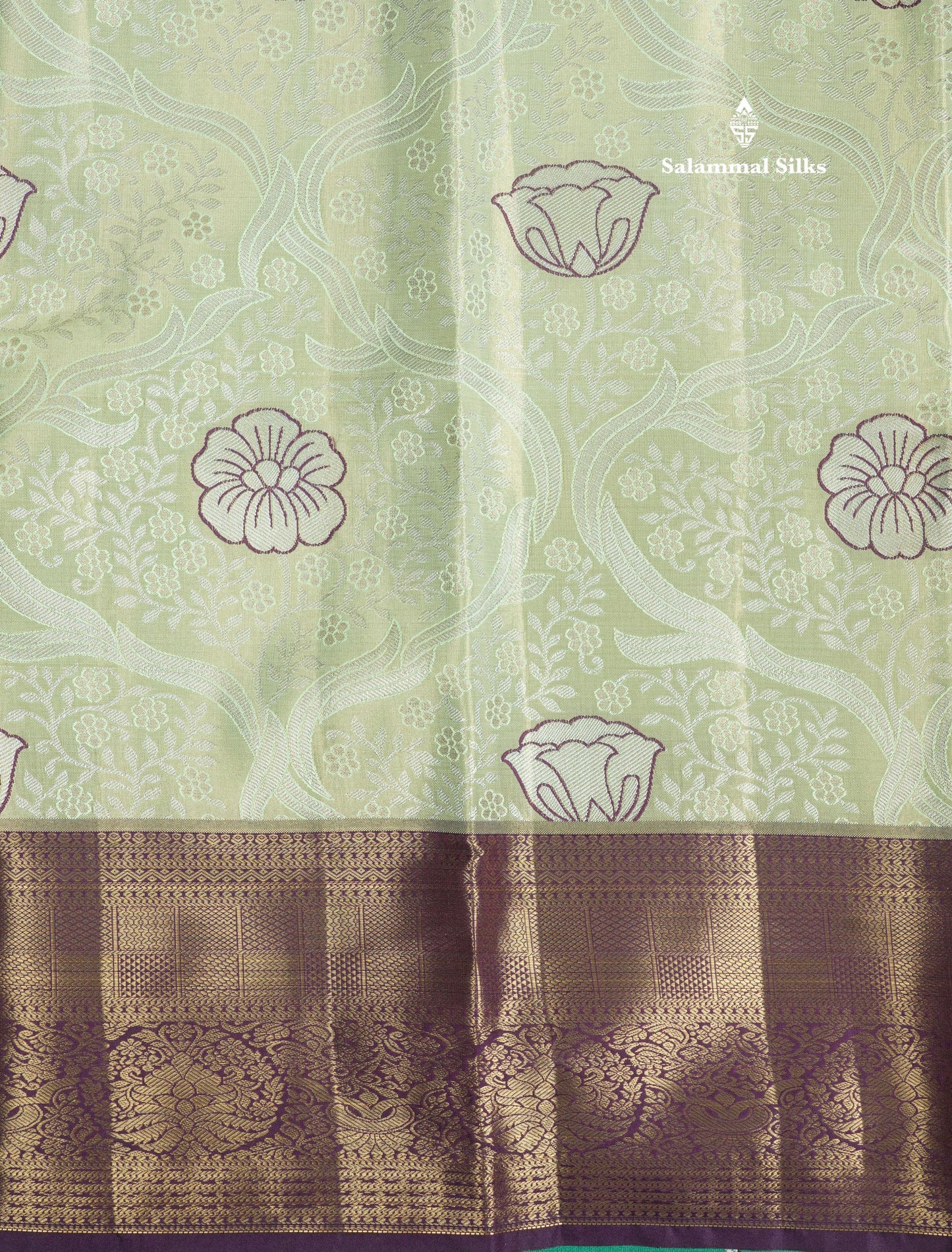 Light Pink Tissue Bridal Semi Silk Saree With Contrast Magenta Border