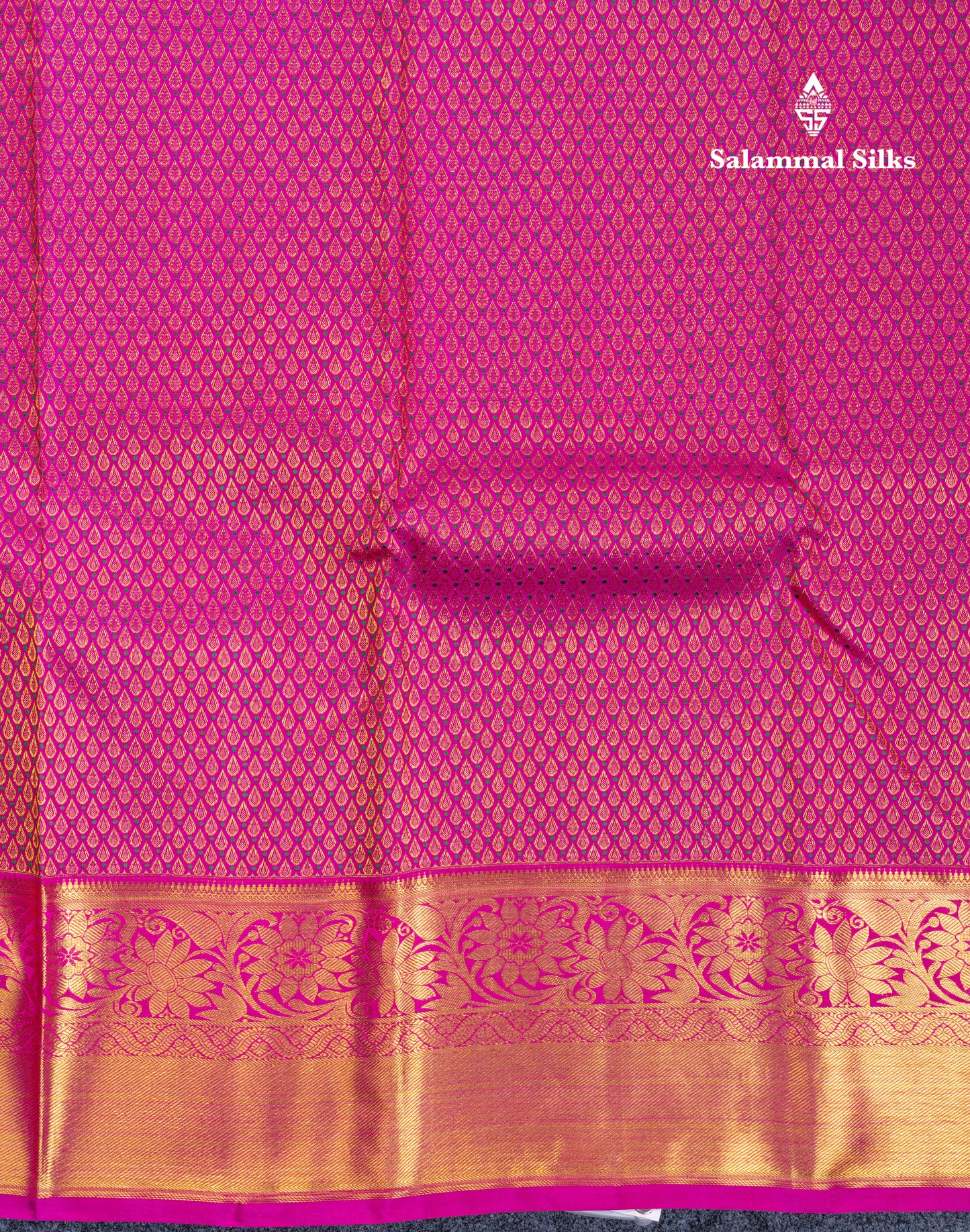 Magenta Pink Menakari Work Bridal Pure Kanjivaram Silk Saree With Traditional Border