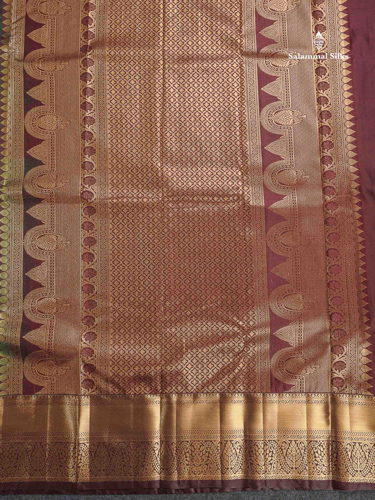 Semi Silk Saree - Dual Tone Green Colour Body With Contrast Dark Brown Traditional Evening Morning Border