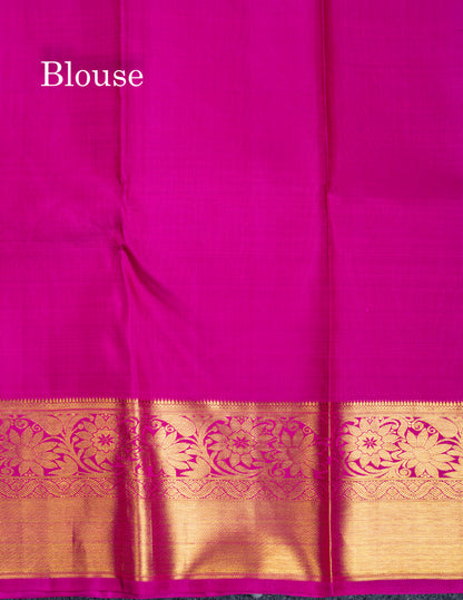 Magenta Pink Menakari Work Bridal Pure Kanjivaram Silk Saree With Traditional Border