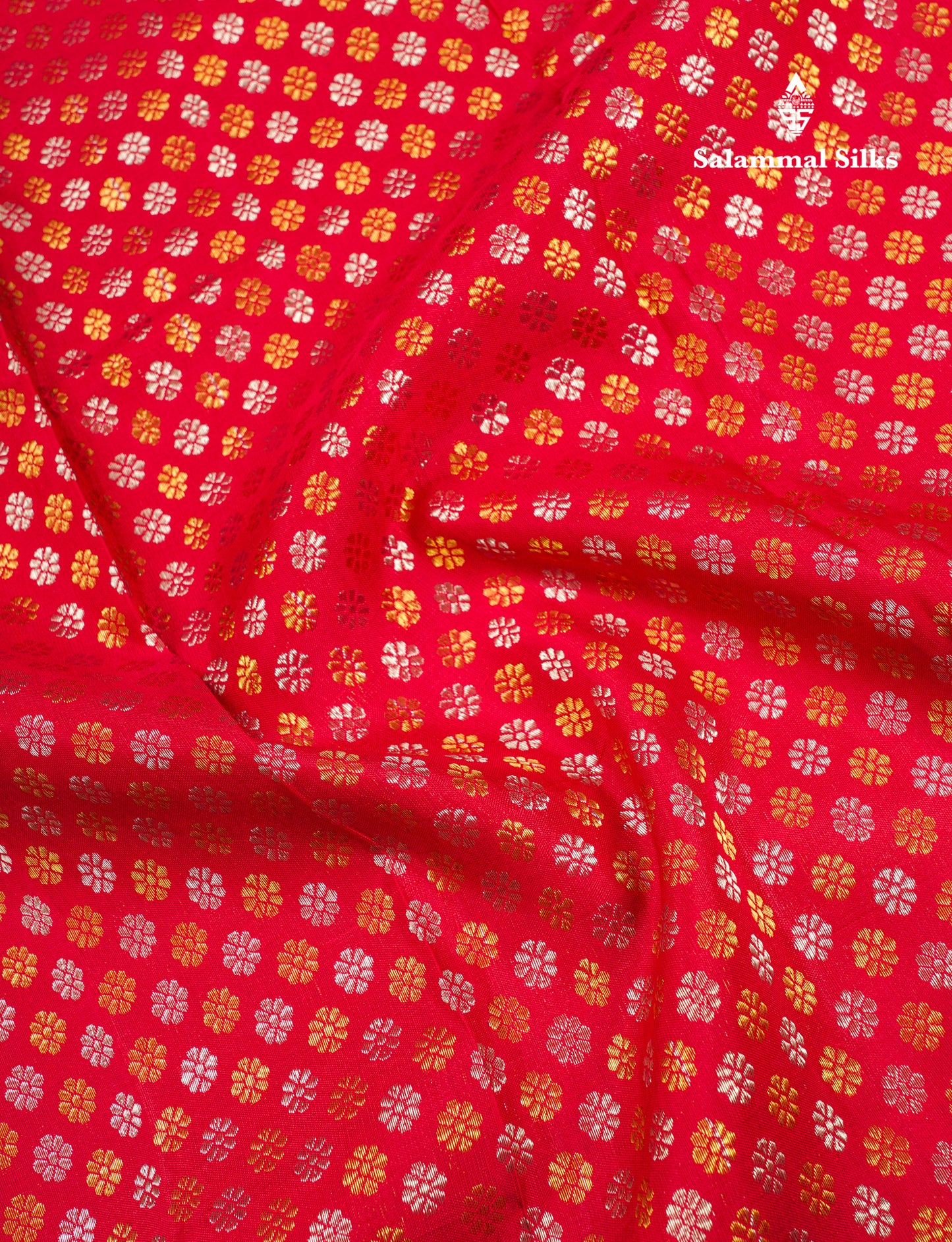 Beautiful Red Bridal Pure Kanjivaram Silk Saree With Traditional Self Border