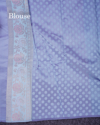 Beautiful Manthulir Green Semi Silk Saree With Contrast Light Pink Border