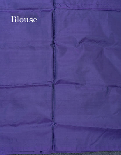 Dual Tone Pastel Blue Banana Pinth Saree (Vaazhainaar Pattu) With Contrast Dark Purple Blouse