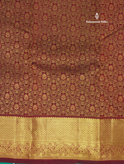 Dark Maroon Beautiful Bridal Pure Kanjivaram Silk Saree With Gold Zari Border