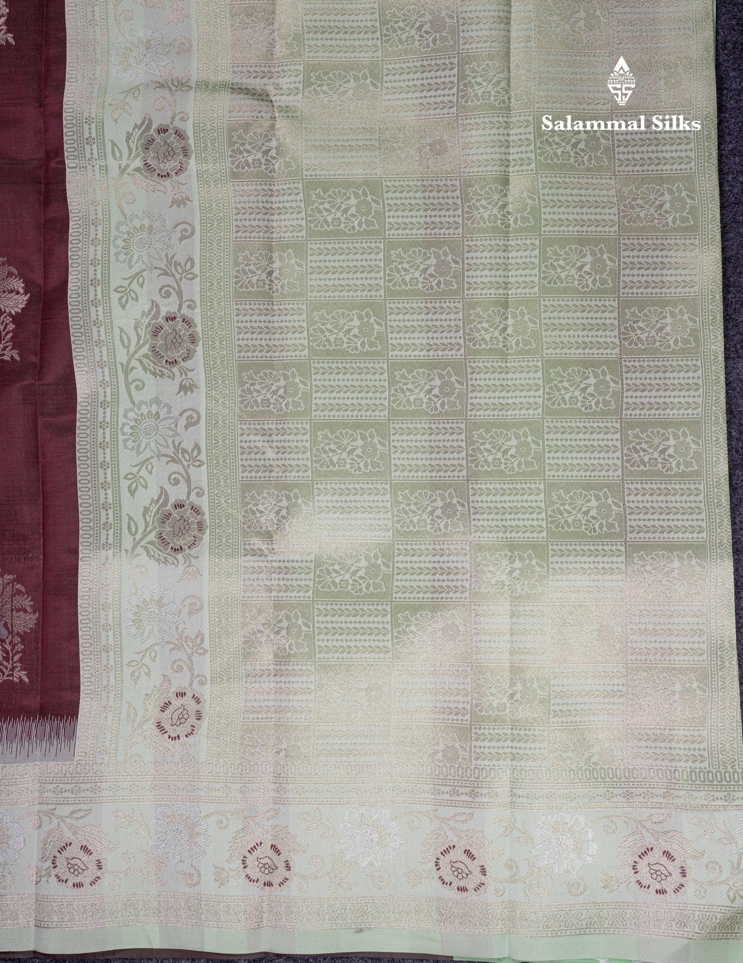 Beautiful Manthulir Green Semi Silk Saree With Contrast Light Pink Border
