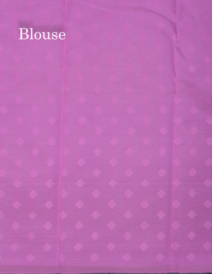 Sea Green Semi Silk Saree With Contrast Lavender Border