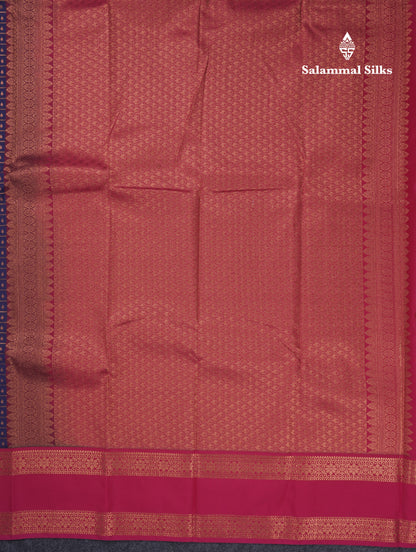 Bottle Green 1000 Buttas And Zari Checks Semi Silk Saree With Contrast Red Traditional Border