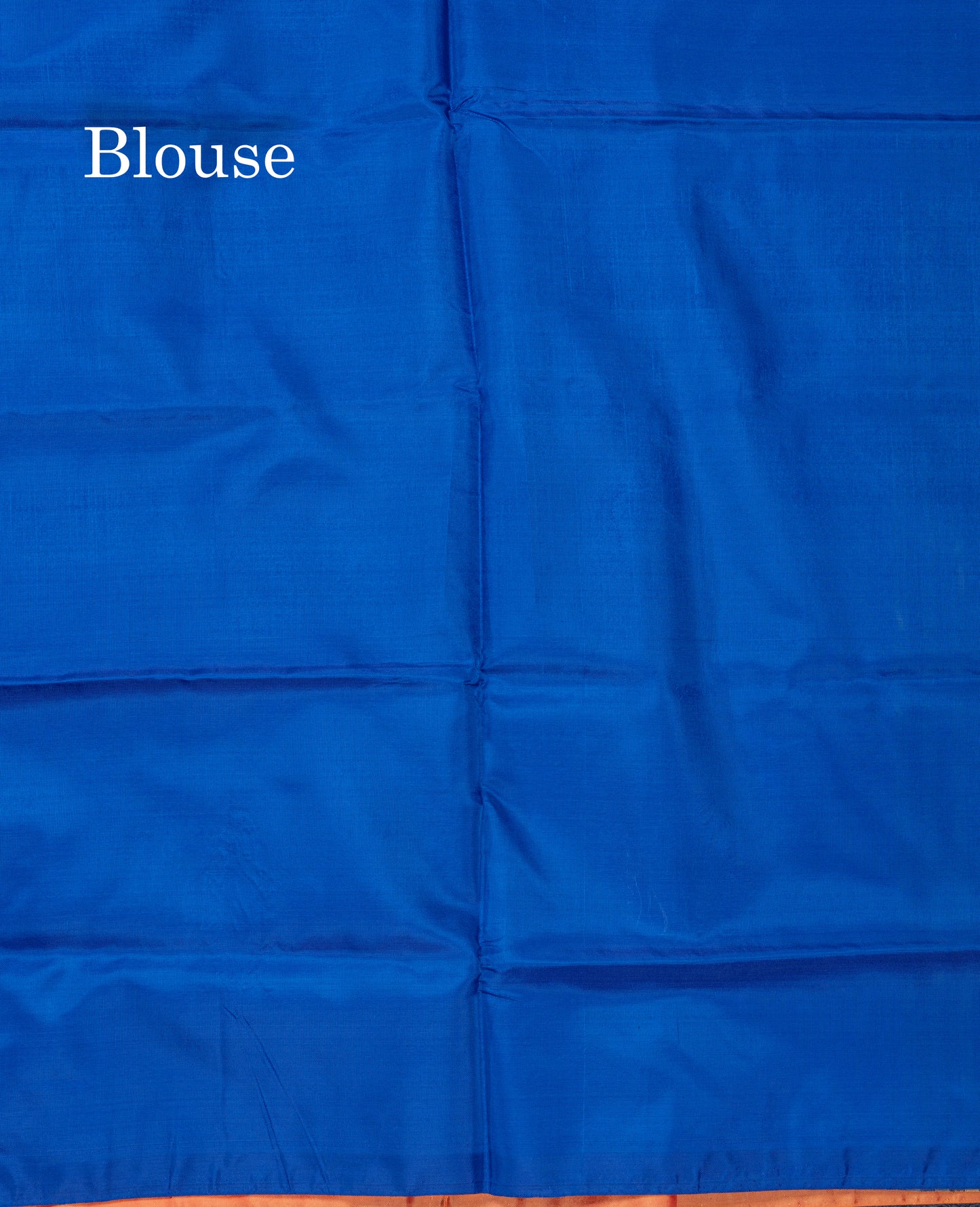 Orange Banana Pinth Saree (Vaazhainaar Pattu) With Contrast Royal Blue Blouse