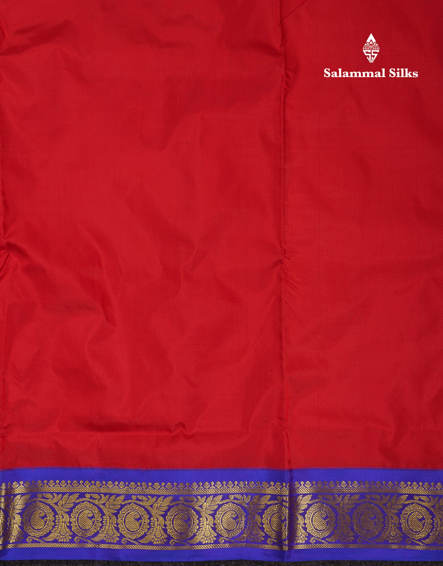 Beautiful Redish Maroon 9Yards Pure Kanjivaram Silk Saree With 5inch Royal Blue Border