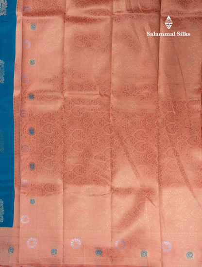 Sea Green Semi Silk Saree With Contrast Lavender Border