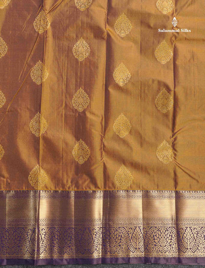 Semi Silk Saree - Beige Colour Body With Contrast Orange Traditional Evening Morning Border