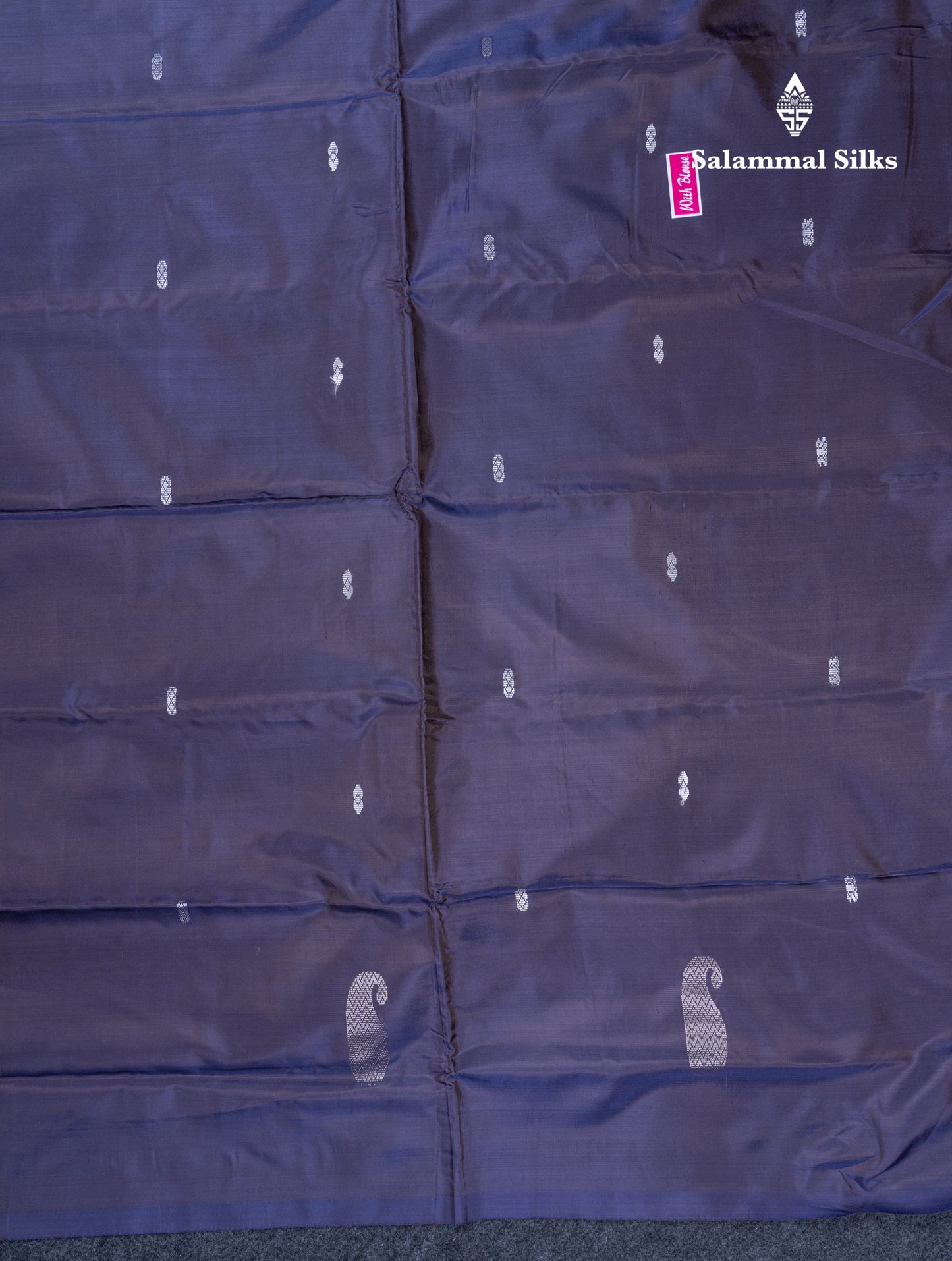 Pink Banana Pinth Saree (Vaazhainaar Pattu) With Contrast Navy Blue Blouse