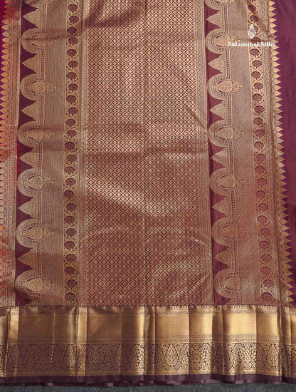 Semi Silk Saree - Beige Colour Body With Contrast Orange Traditional Evening Morning Border