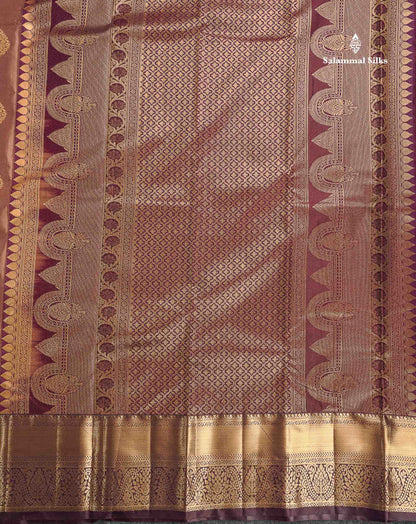 Semi Silk Saree - Beige Colour Body With Contrast Orange Traditional Evening Morning Border