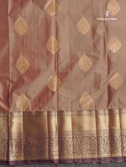 Semi Silk Saree - Beige Colour Body With Contrast Orange Traditional Evening Morning Border