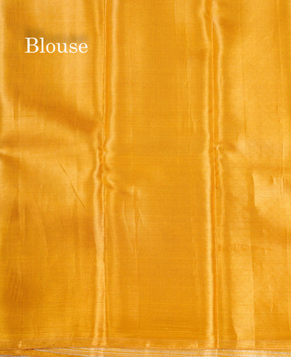 Gold Colour Tissue Bridal Pure Kanjivaram Silk Saree With Fancy Turning Border