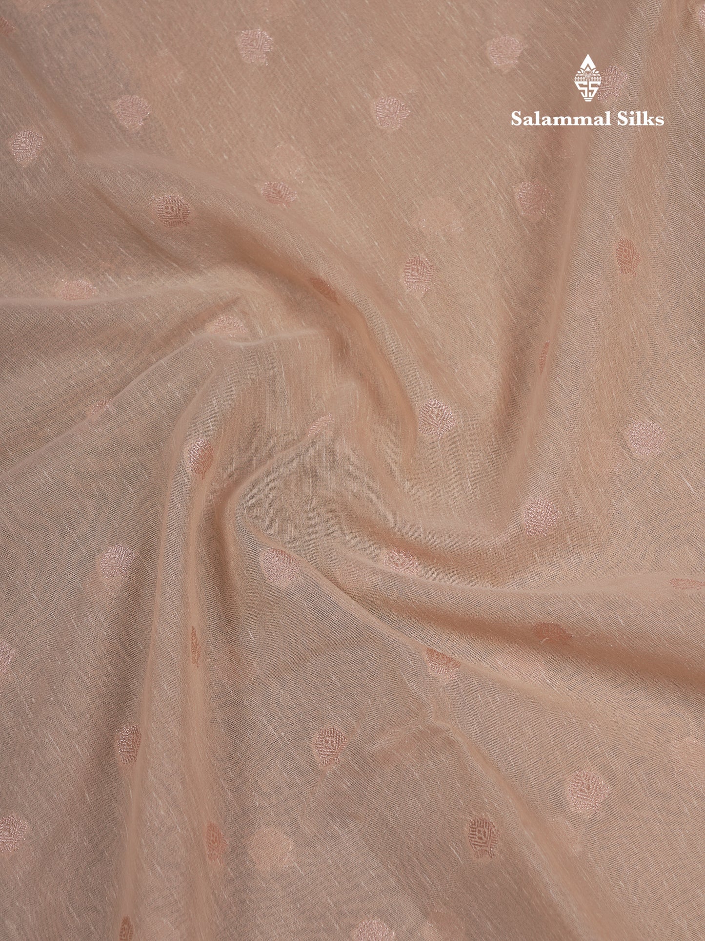 Beautiful Elaichi Green Silver And Copper Zari Buttas Linen Mix Cotton Fancy Saree With Tarditional Border