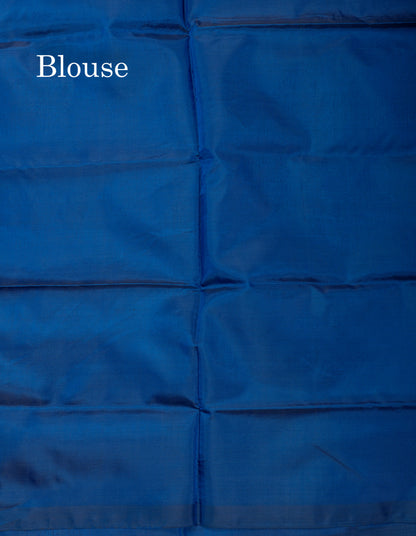 Light Orange Banana Pinth Saree (Vaazhainaar Pattu) With Contrast Ramar Blue Blouse